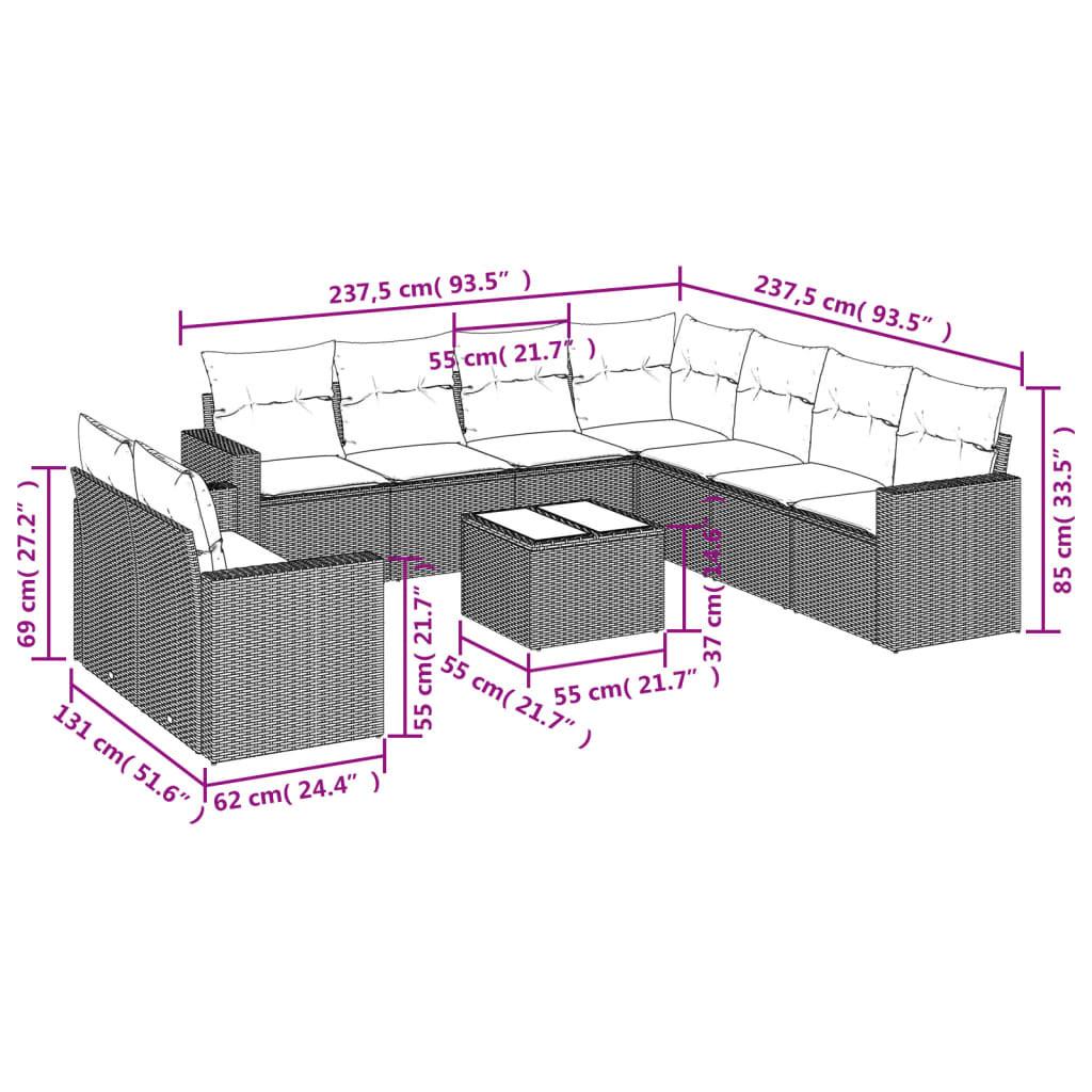 VidaXL Garten sofagarnitur poly-rattan  