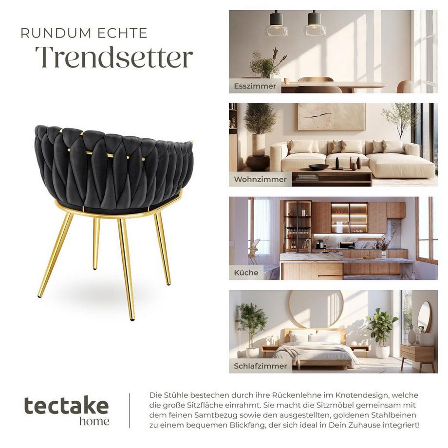 Tectake Set sedie sala da pranzo Astano  