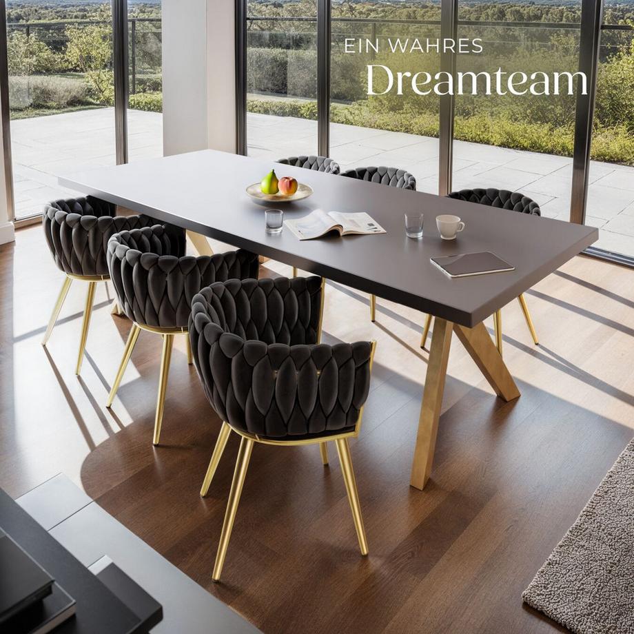 Tectake Set sedie sala da pranzo Astano  