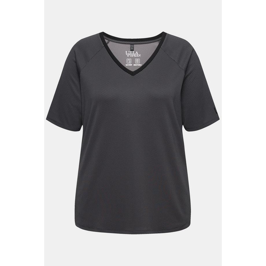 Ulla Popken Maglia funzionale asciugatura rapida scollo a V mezze maniche  