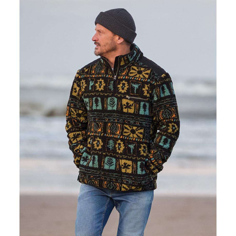 Joe Browns Teddyfleece Jacke mit halbem Reissverschluss und Trichterhals  