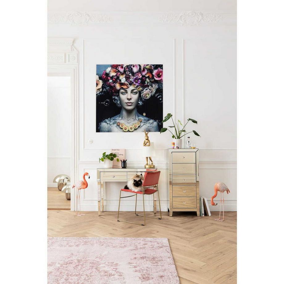 KARE Design Bild Glas Flower Art Lady 120x120cm  