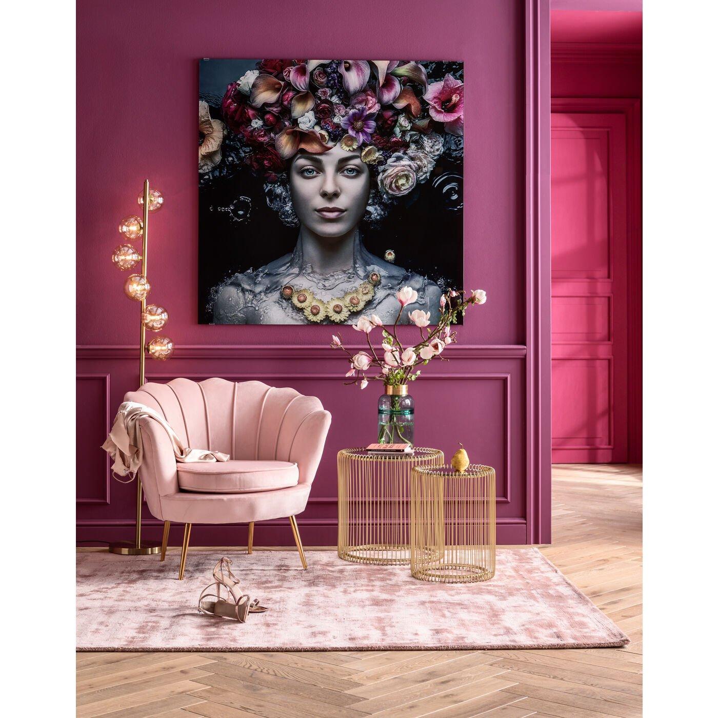 KARE Design Bild Glas Flower Art Lady 120x120cm  