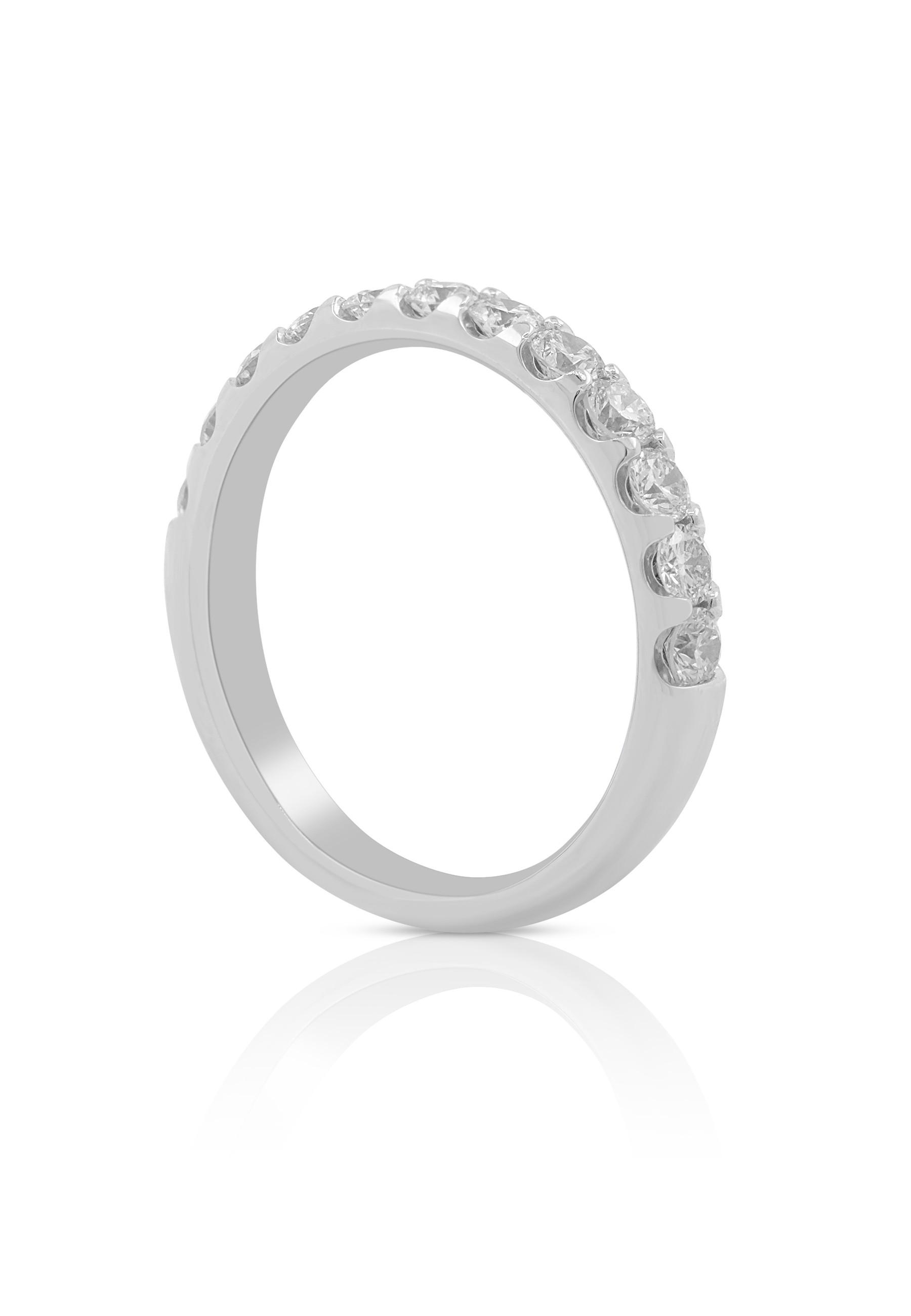 MUAU Schmuck  Bague diamant 0,75ct. or blanc 750 