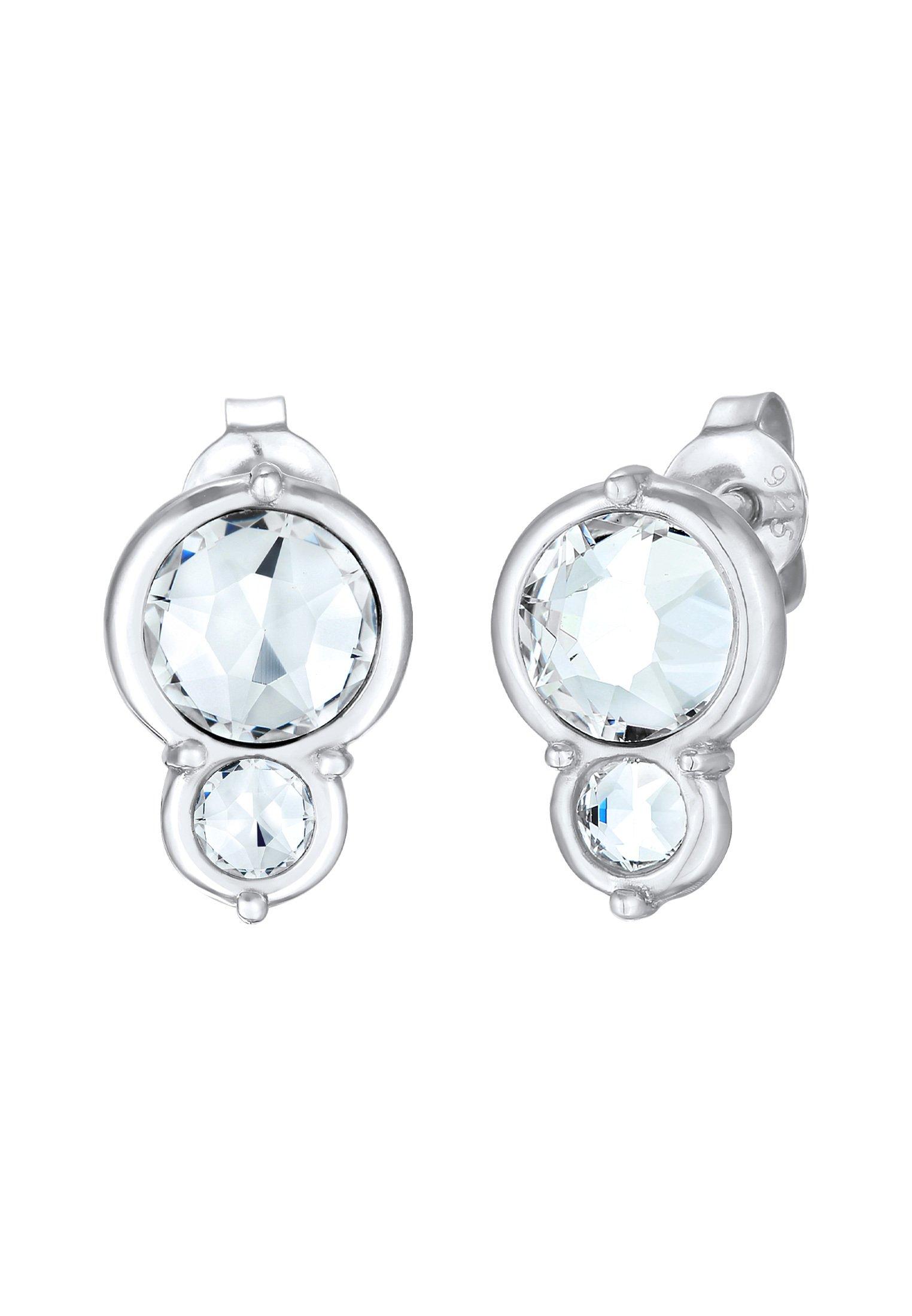 Elli  Boucles d'Oreilles Femmes Clous D'oreilles Ronds Élégants Avec Cristal 