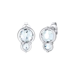 Elli  Boucles d'Oreilles Femmes Clous D'oreilles Ronds Élégants Avec Cristal 