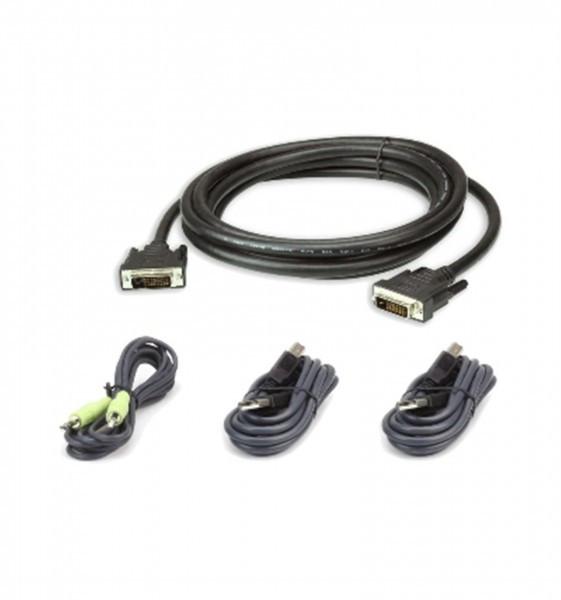 ATEN  2L-7D03UDX4 USB DVI-D Dual Link Secure KVM Kabel Set 3M 