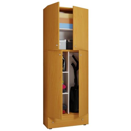 VCM Holz Besenschrank Staubsauger Putzschrank Haushaltsschrank Schublade Lona S  