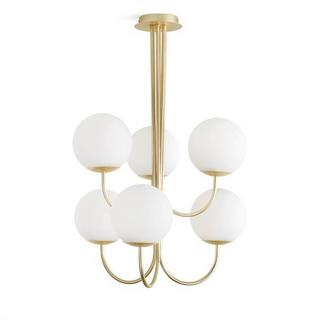 La Redoute Intérieurs Suspension laiton et verre opaline  