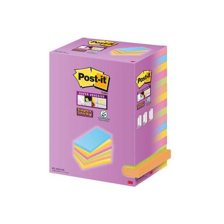 Post it POST-IT Super Sticky Tower 127x76mm 655-16SS-COL farbig 16x90 Blatt  
