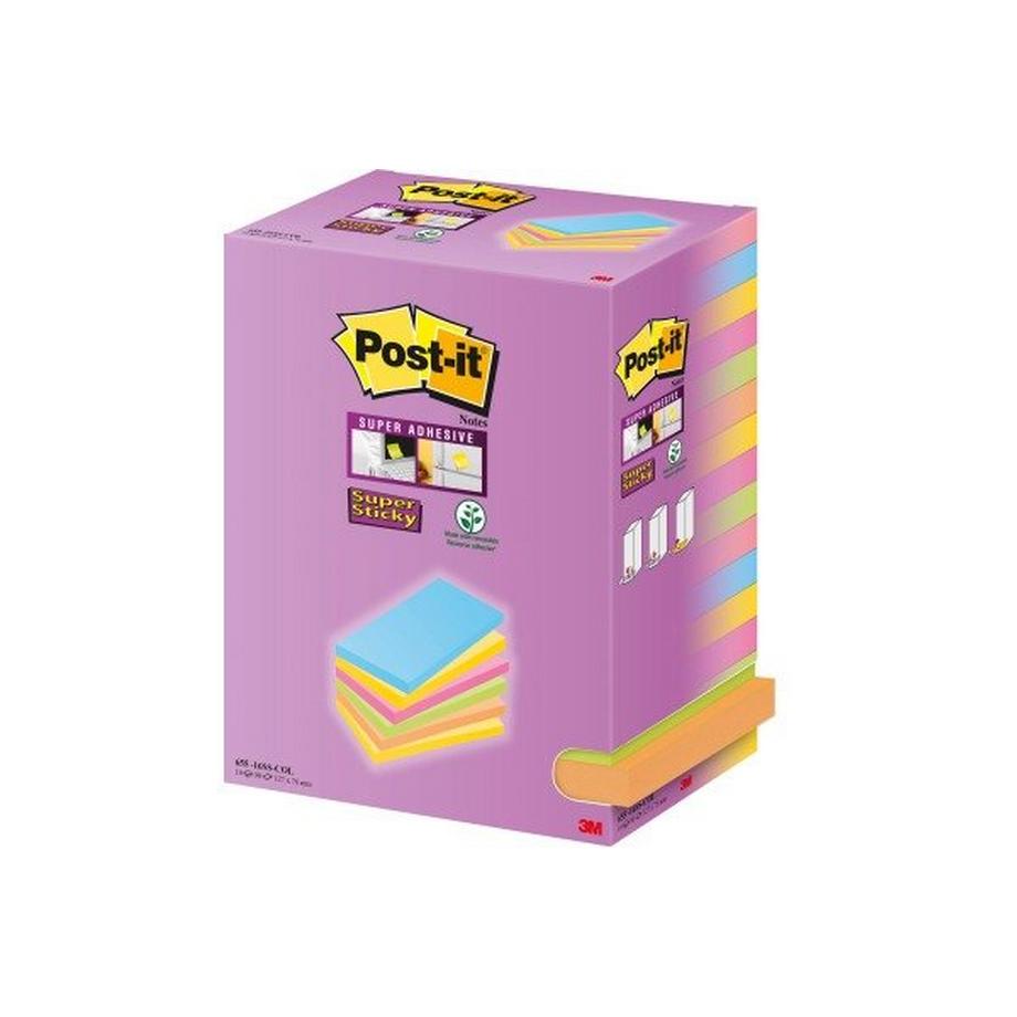 Post it POST-IT Super Sticky Tower 127x76mm 655-16SS-COL farbig 16x90 Blatt  