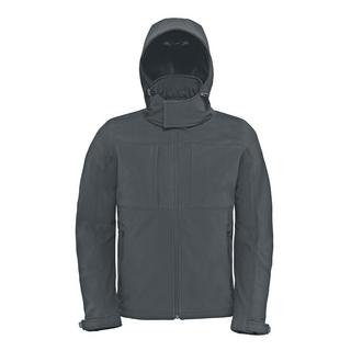 B and C Giacca Softshell con Cappuccio Fodera in Pile  