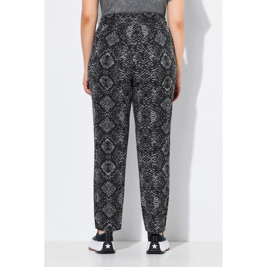 Ulla Popken Pantaloni sportivi fantasia pitonata cintura elastica  