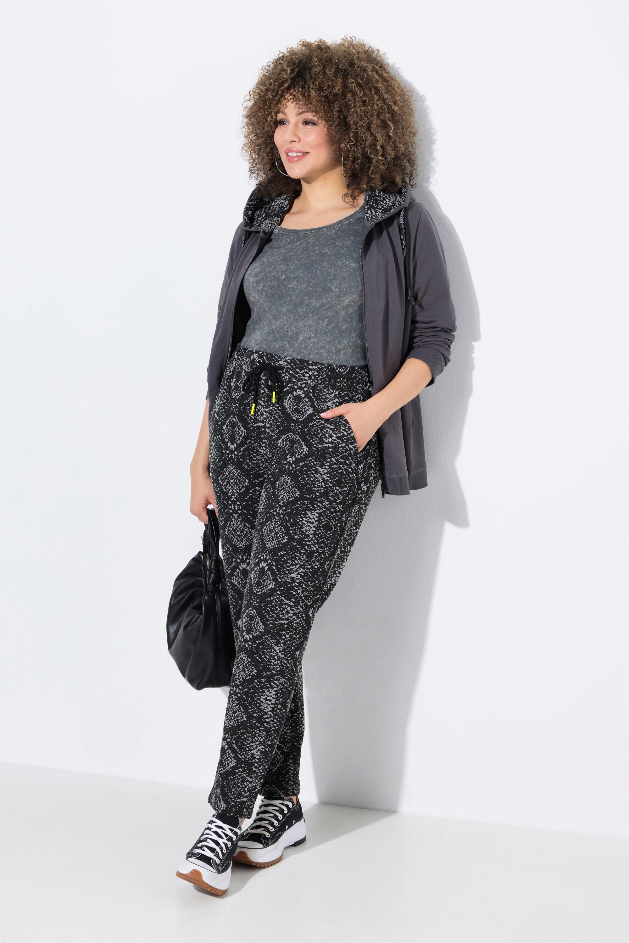 Ulla Popken Jogginghose Schlangenmuster Elastikbund  