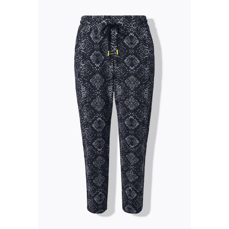 Ulla Popken Pantaloni sportivi fantasia pitonata cintura elastica  