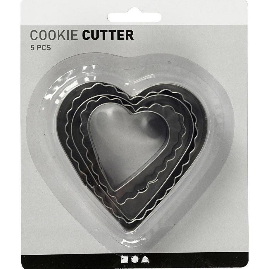 Creativ Company  ensemble de découpe à biscuits Guetzli 5 pièces, cœur 