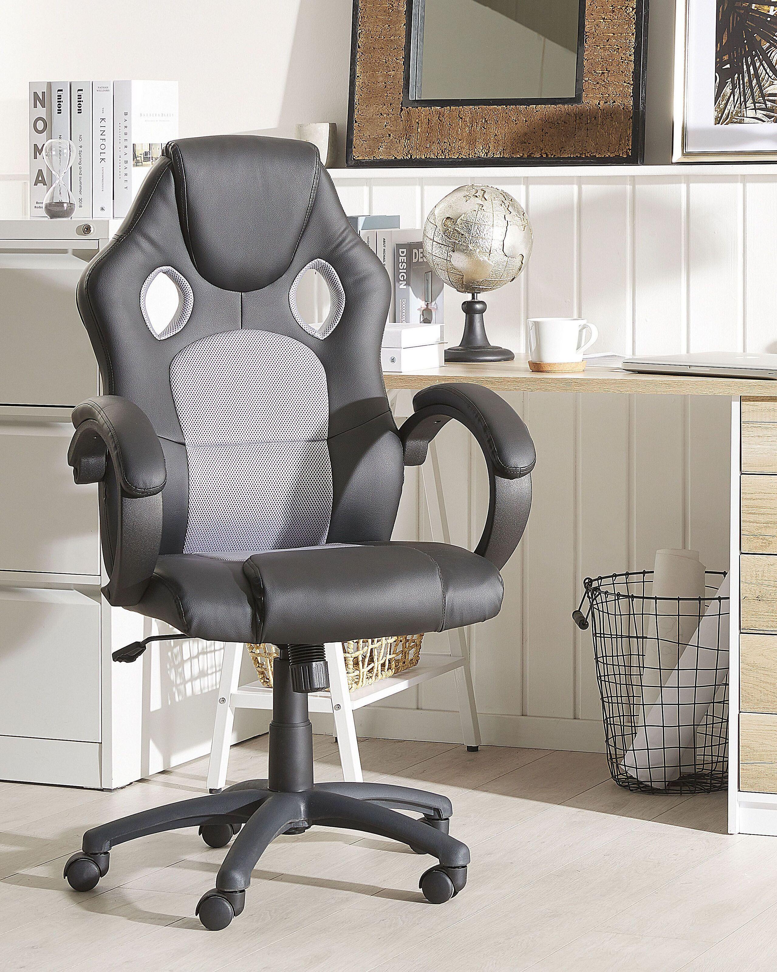 Beliani Chaise de bureau en Cuir PU Moderne FIGHTER  