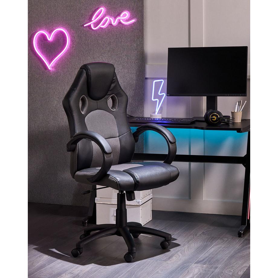 Beliani Sedia da ufficio en Pelle sintetica Retrò FIGHTER  