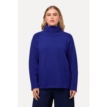 Maglione con inserti in maglia a costine, collo alto e maniche lunghe