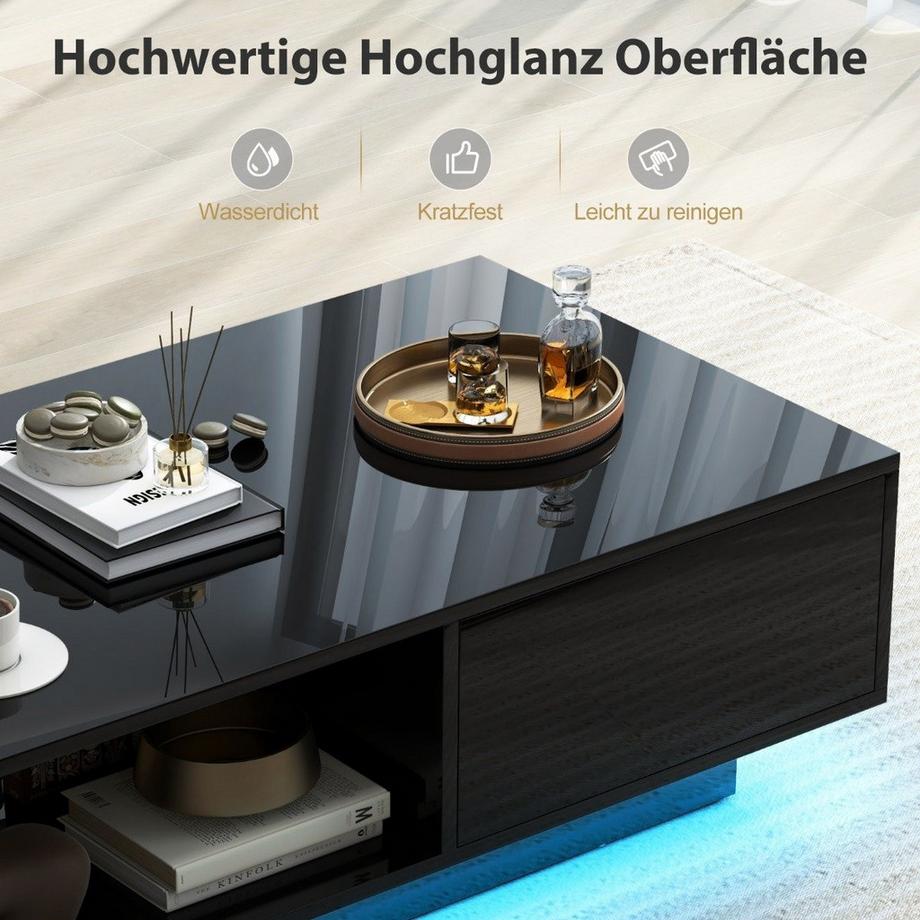 Northix LED-Couchtisch mit Stauraum  