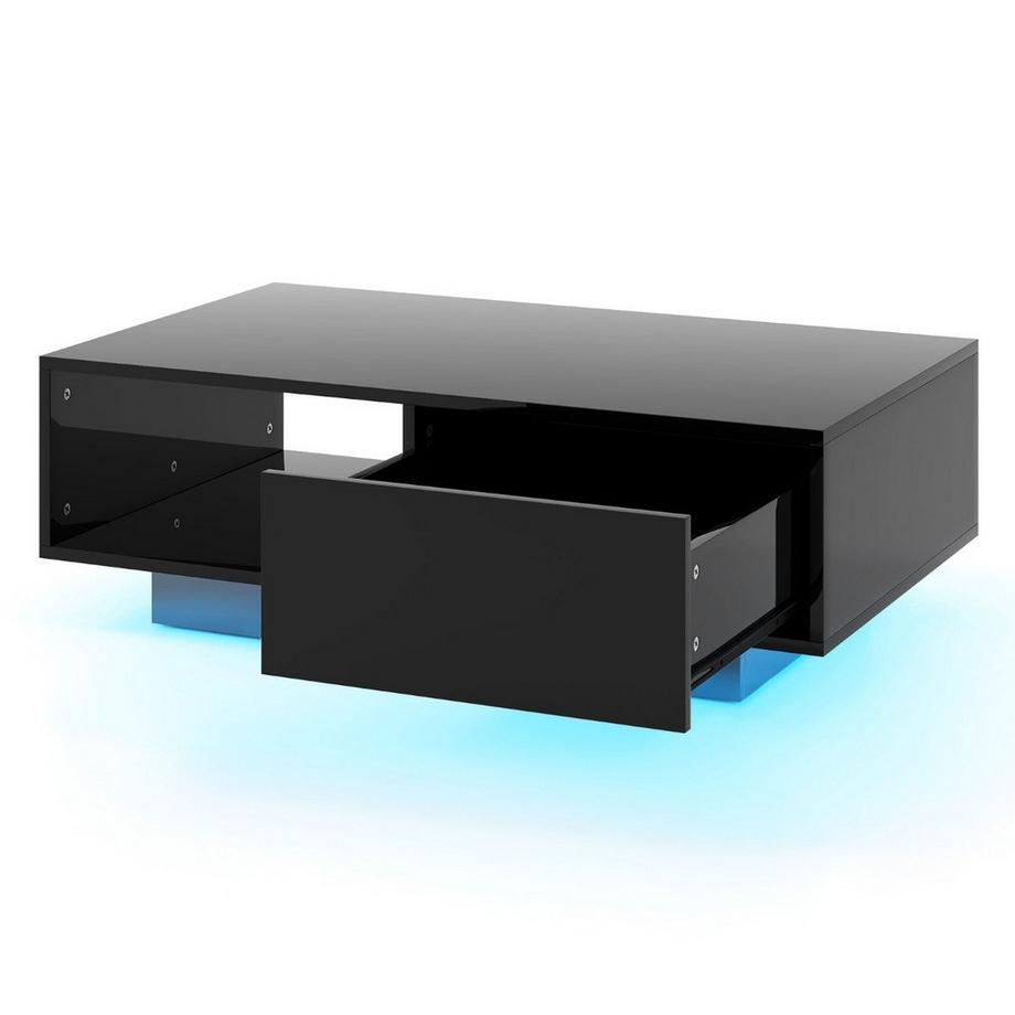 LED-Couchtisch mit Stauraum