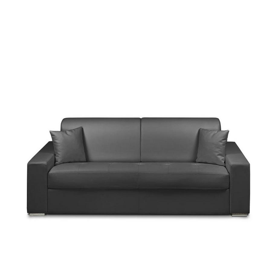 Vente-unique Schlafsofa 4Sitzer Kunstleder Liegefläche mit Lattenrost mit breiten LattenMatratze EMIR  