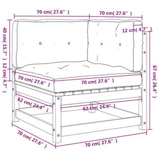 VidaXL Canapé de jardin bois de pin  