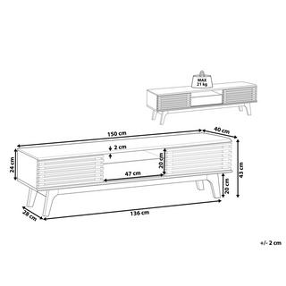 Beliani Mobile TV en Pannello di fibre (LDF) Rustico DETROIT II  