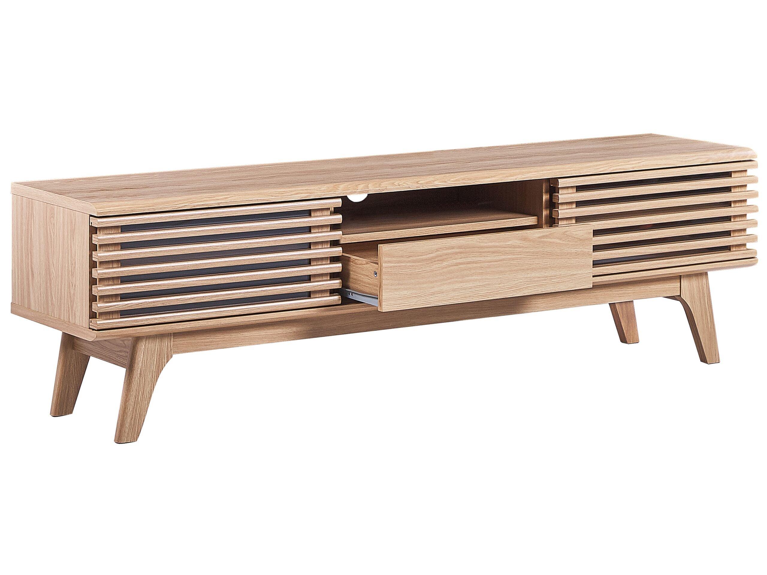 Beliani Meuble TV en Panneau de particules de bois Rustique DETROIT II  