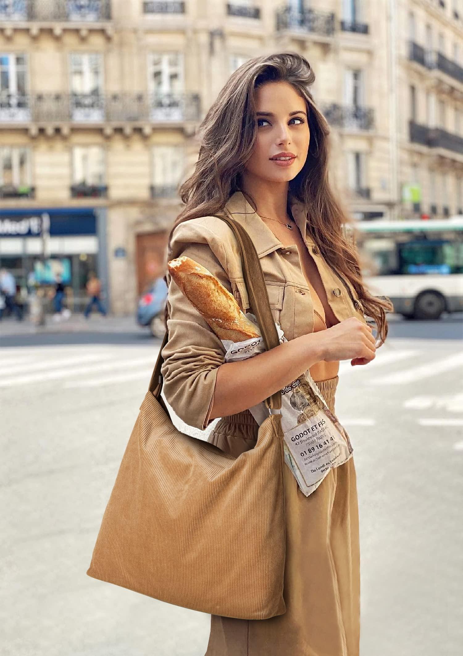 Only-bags.store Kordtasche Umhängetasche mit Reißverschluss Wasserdichter Shopper  