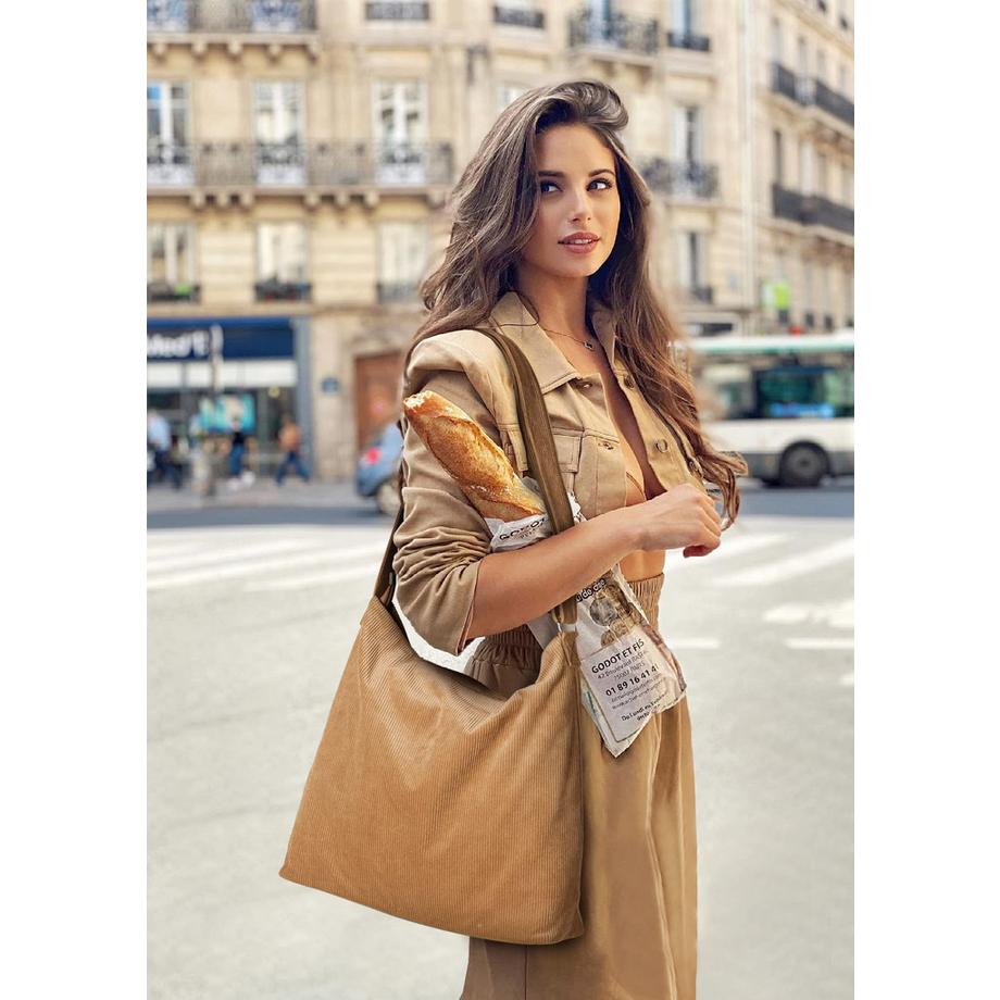 Only-bags.store Kordtasche Umhängetasche mit Reißverschluss Wasserdichter Shopper  