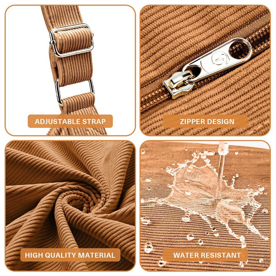 Only-bags.store Kordtasche Umhängetasche mit Reißverschluss Wasserdichter Shopper  