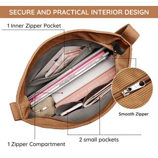 Only-bags.store Kordtasche Umhängetasche mit Reißverschluss Wasserdichter Shopper  