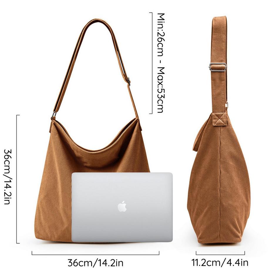 Only-bags.store Kordtasche Umhängetasche mit Reißverschluss Wasserdichter Shopper  