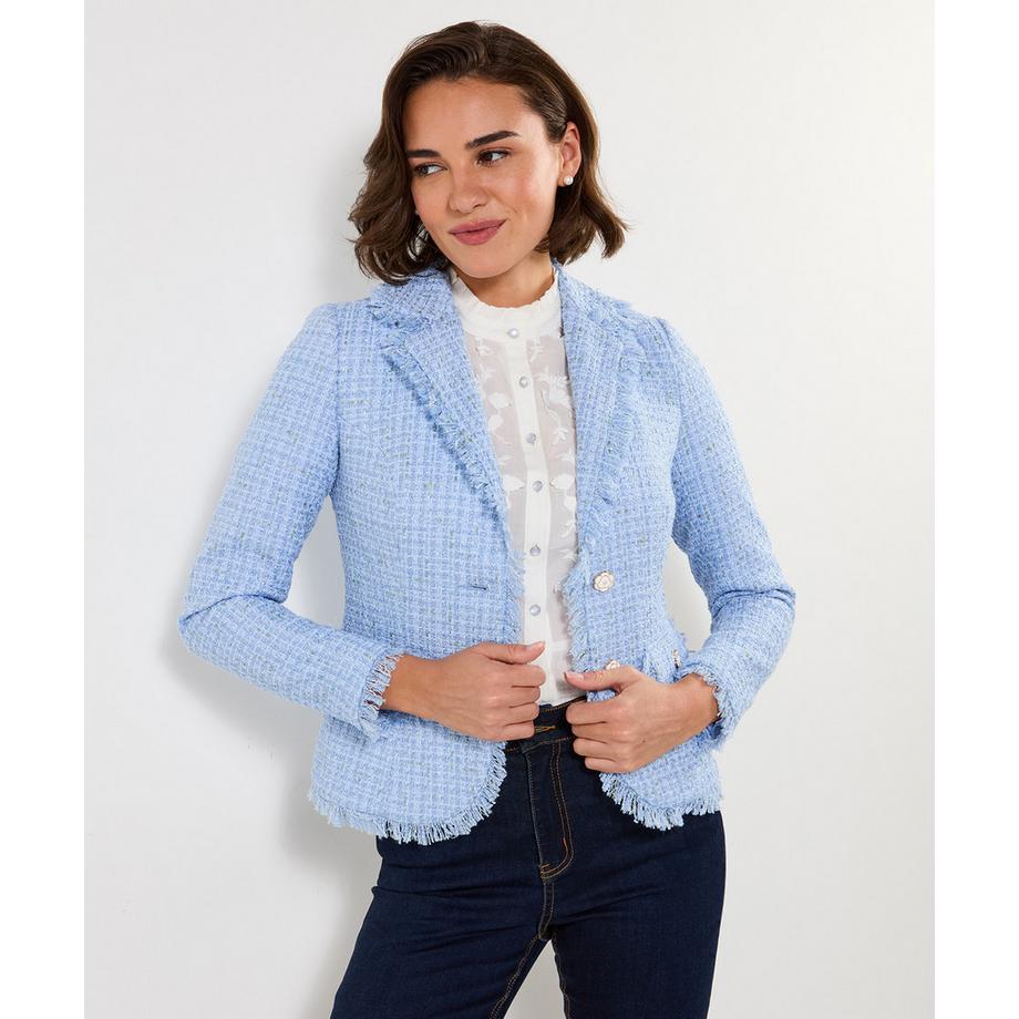 Einreihige Boucléjacke