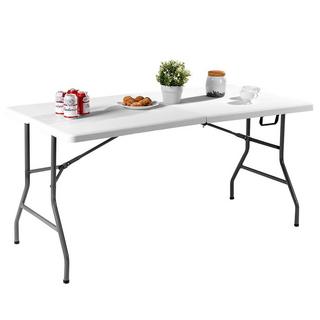 Northix Klapptisch Klappbar Campingtisch Gartentisch Weiß 153 cm x 74 cm x 74 cm  