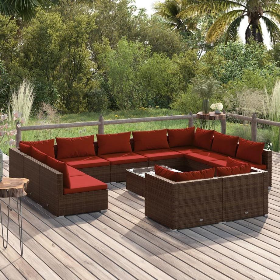 VidaXL set lounge giardino Polirattan  