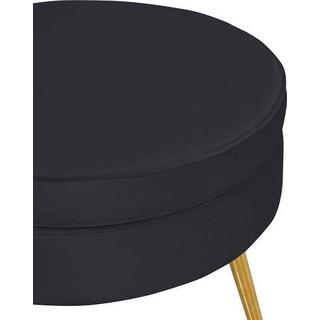 mutoni Pouf en velours noir  