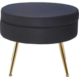 mutoni Pouf en velours noir  