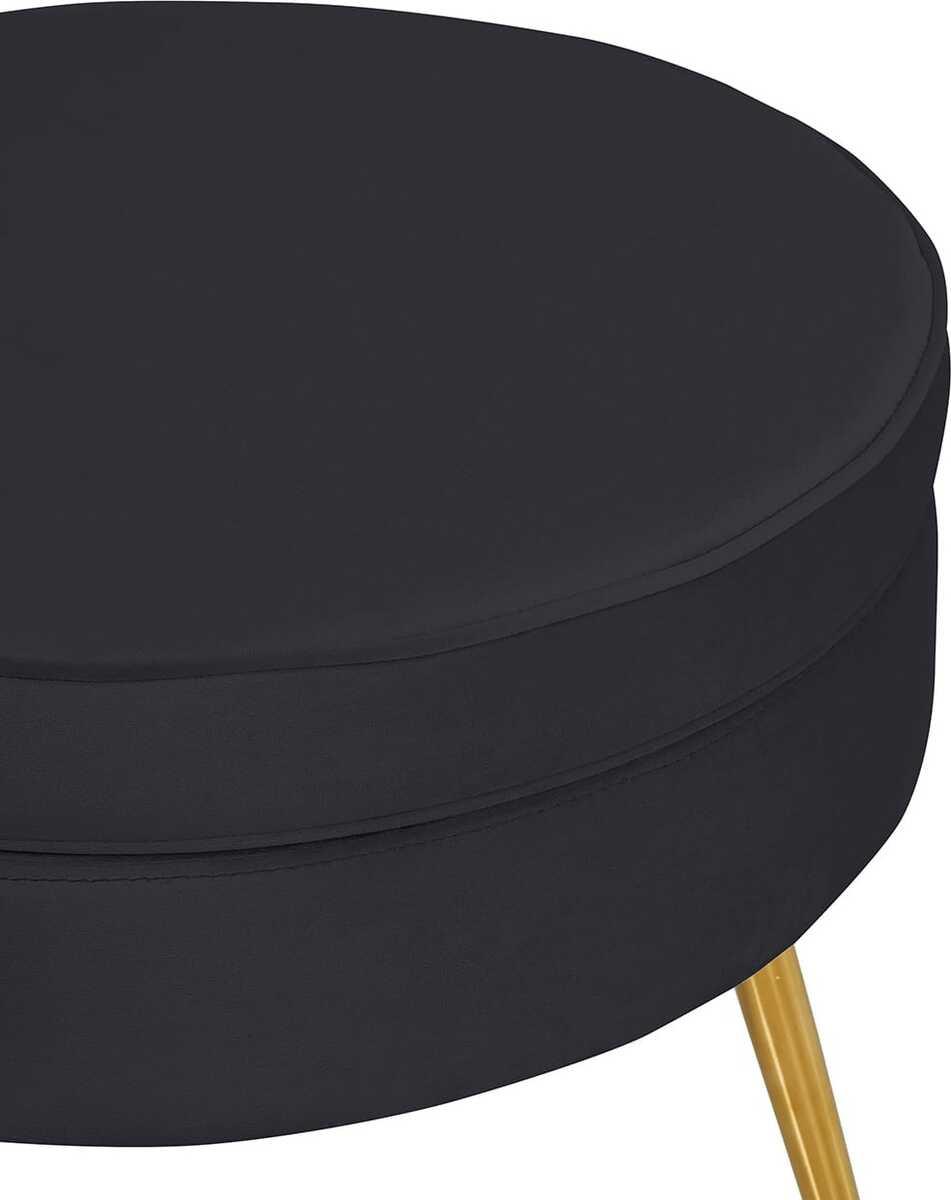 mutoni Pouf en velours noir  