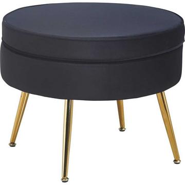 Pouf en velours noir