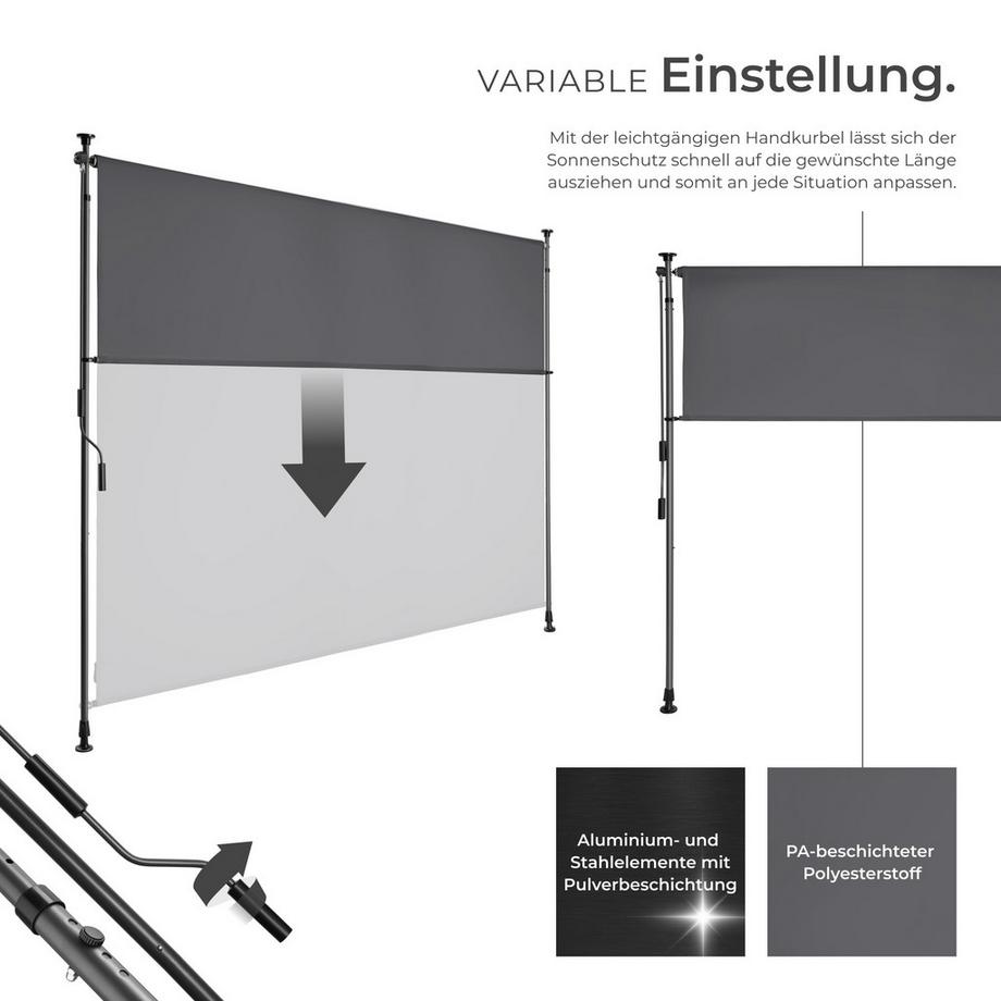 Tectake Tenda da sole a morsetto Taija Varie misure  