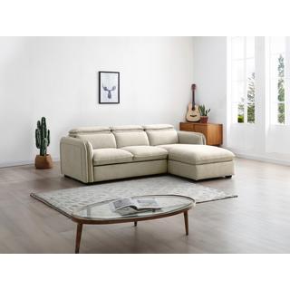 Vente-unique Ecksofa mit Schlaffunktion - Ecke rechts - Stoff - Beige - ORELANA  