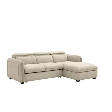 Ecksofa mit Schlaffunktion - Ecke rechts - Stoff - Beige - ORELANA