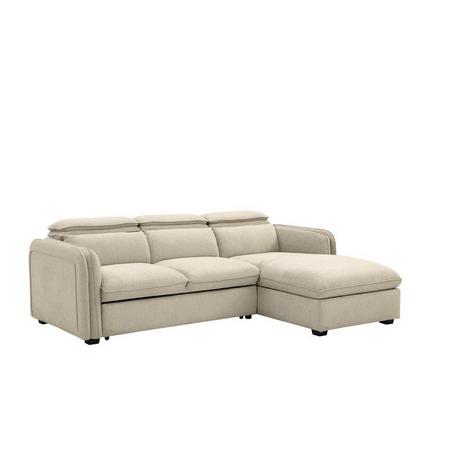 Vente-unique Ecksofa mit Schlaffunktion - Ecke rechts - Stoff - Beige - ORELANA  