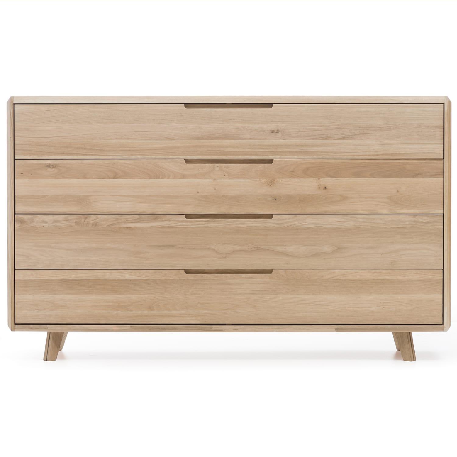 mutoni Commode Ballerup avec 4 tiroirs en chêne sauvage massif 150x90  