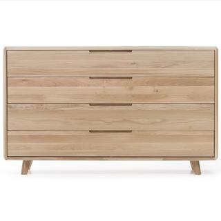 mutoni Commode Ballerup avec 4 tiroirs en chêne sauvage massif 150x90  