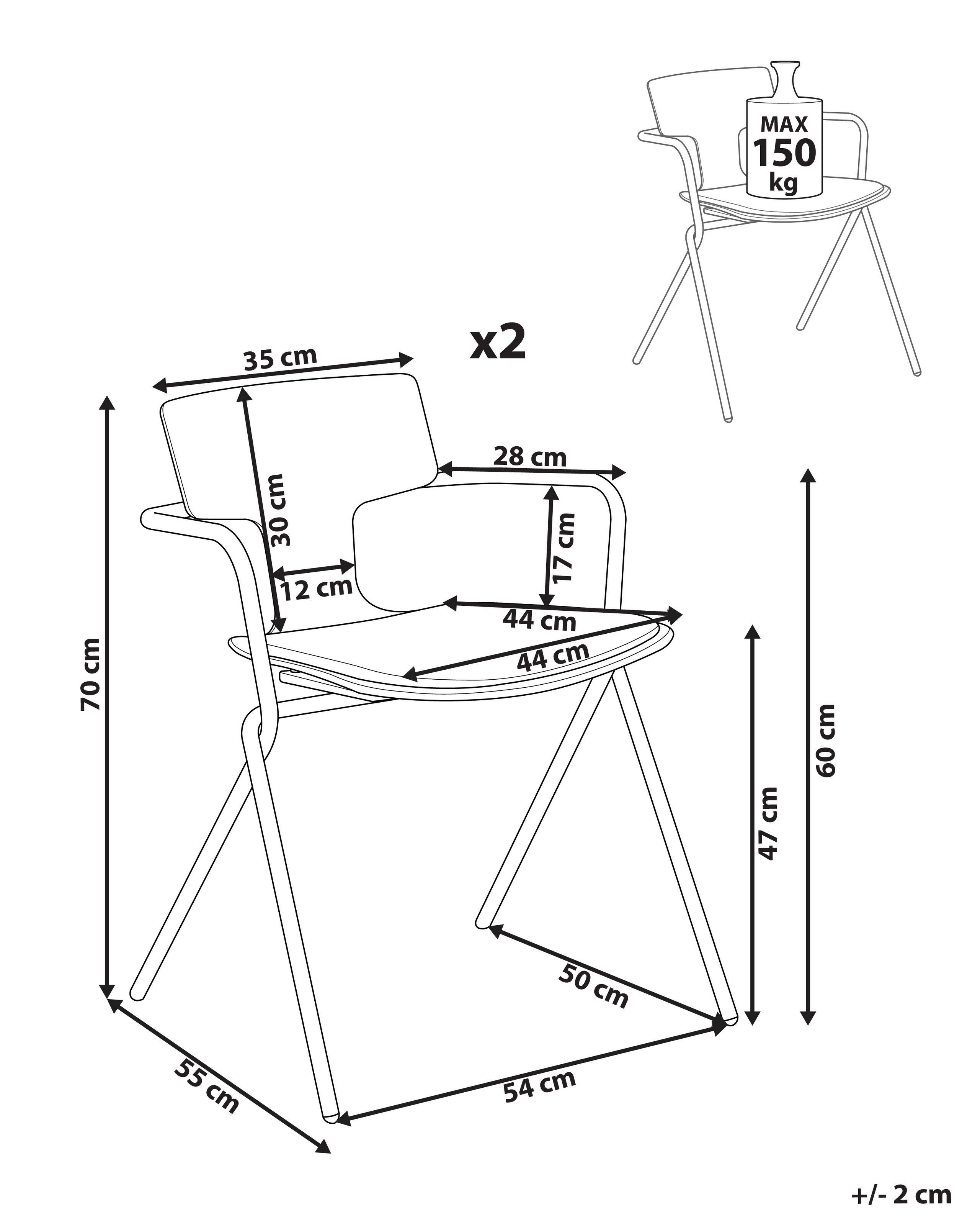 Beliani Lot de 2 chaises en Polypropylène Moderne MANSON  