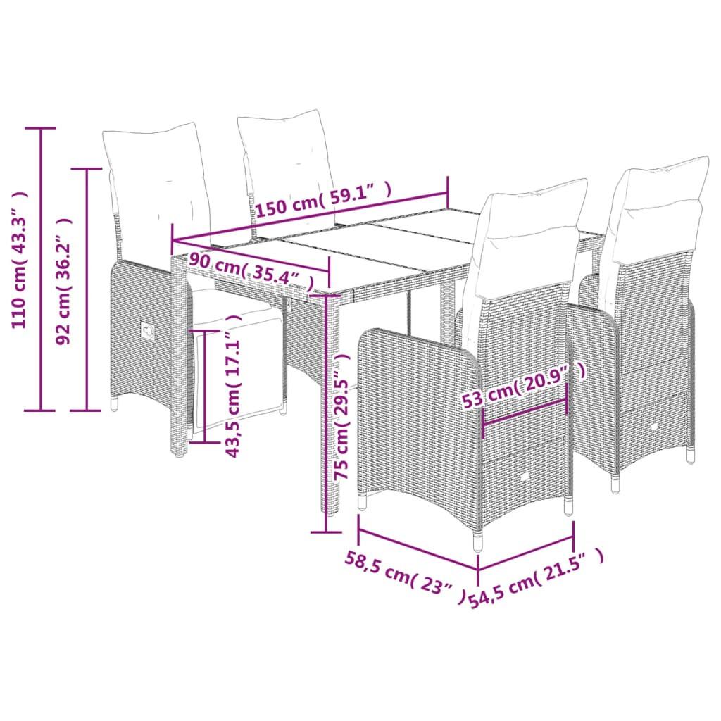 VidaXL Ensemble de bistro rotin synthétique  