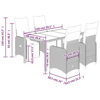 VidaXL Ensemble de bistro rotin synthétique  